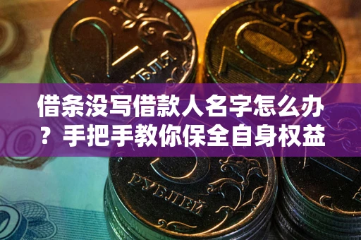 济南借条没写借款人名字怎么办？手把手教你保全自身权益